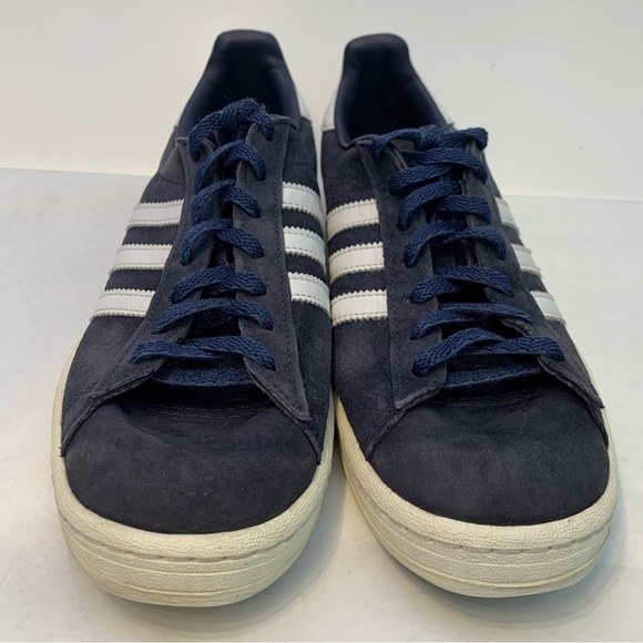 Vintage Adidas navy blue Suede and white leather mens size 9 - Picture 3 of 9